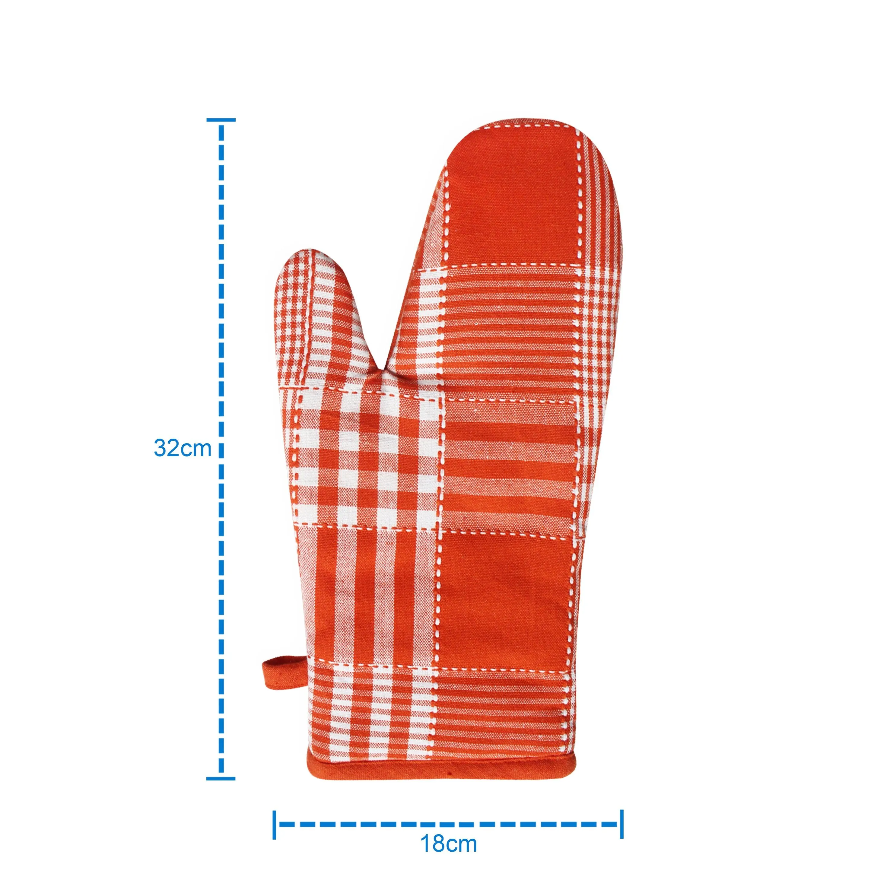 Cotton Track Dobby Orange Oven Gloves Pack Of 2