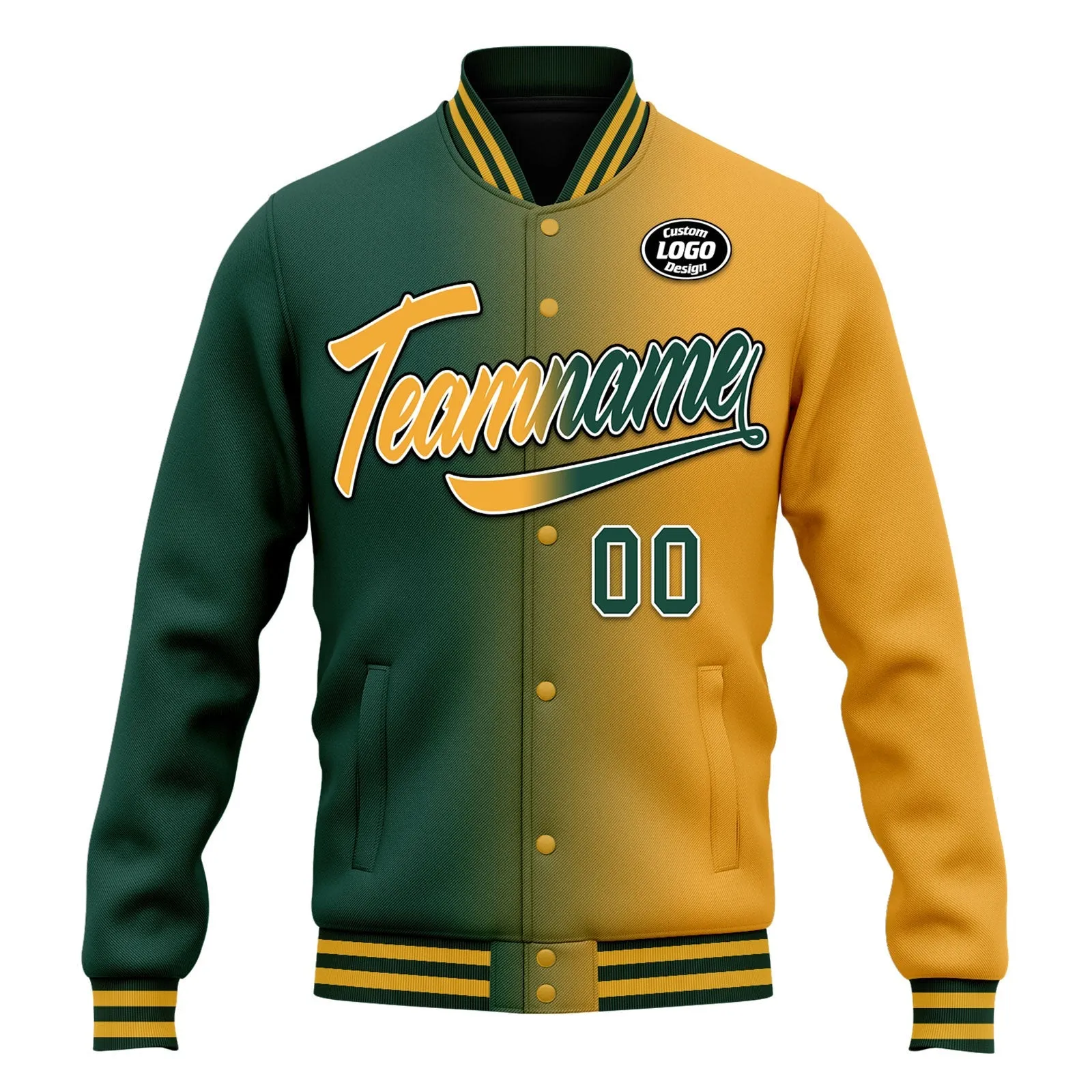 Custom Gradient Fashion Jacket Bomber Full-Snap Varsity Letterman Personalized Jacket FZ005-D028016-16