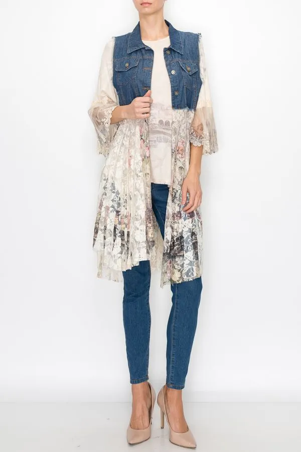 Denim & Lace Vest, Italy