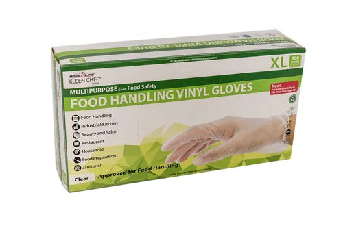 Disposable Vinyl Food Preparation Gloves, Multi-Purpose, Powder and Latex Free