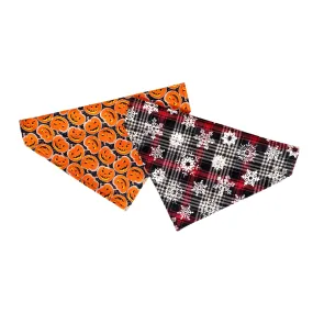 Dog Scarf - Pumpkin/Plaid Snowflake