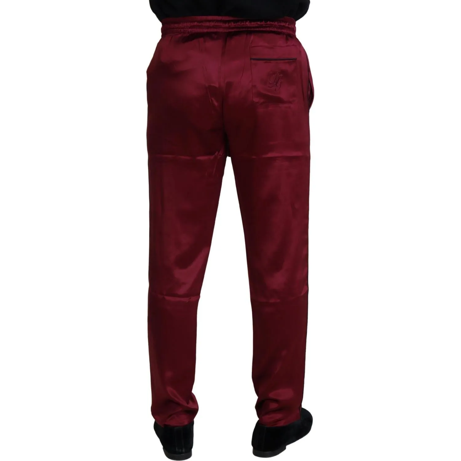 Dolce & Gabbana Silk Lounge Pants in Bordeaux