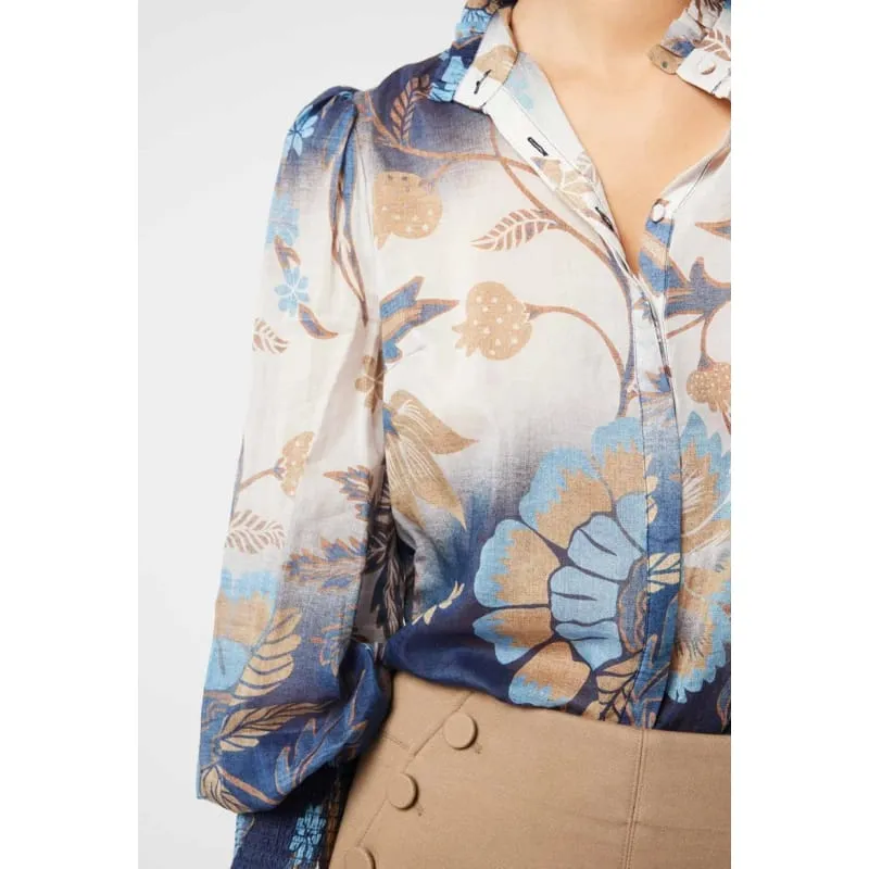 Dynasty Cotton Silk Shirt | Lotus Flower