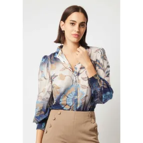 Dynasty Cotton Silk Shirt | Lotus Flower