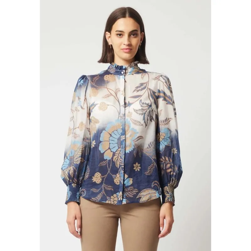 Dynasty Cotton Silk Shirt | Lotus Flower