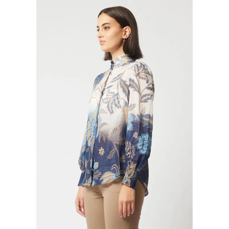 Dynasty Cotton Silk Shirt | Lotus Flower