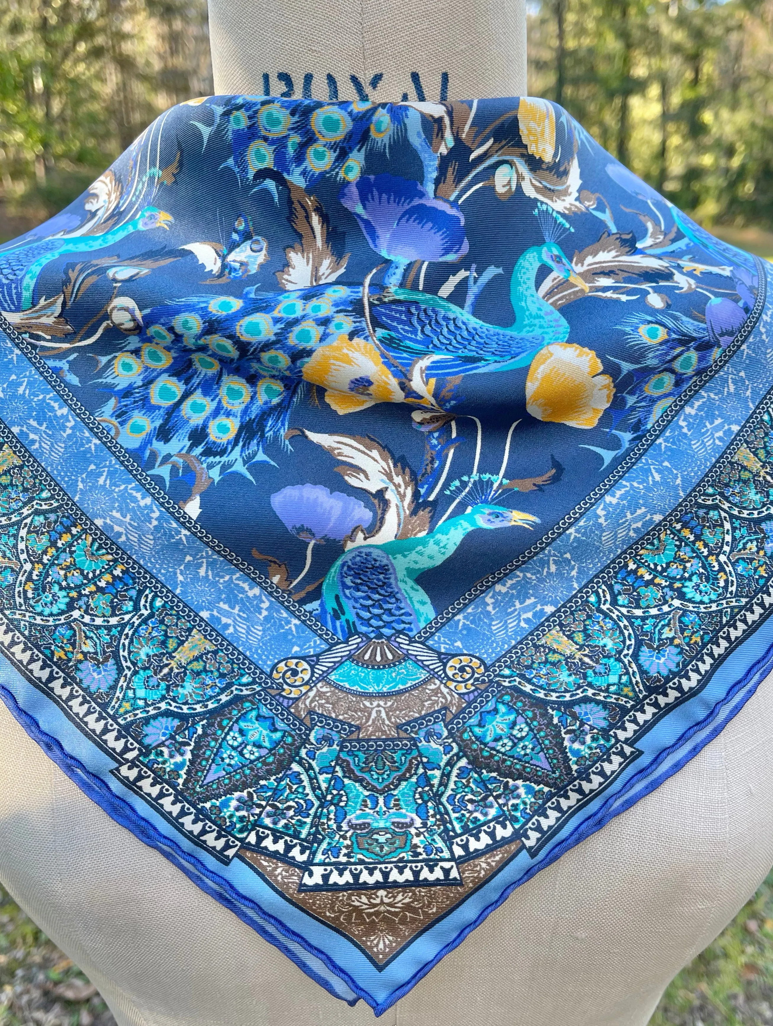 Elwyn New York Poppy Peacock Party Bandana