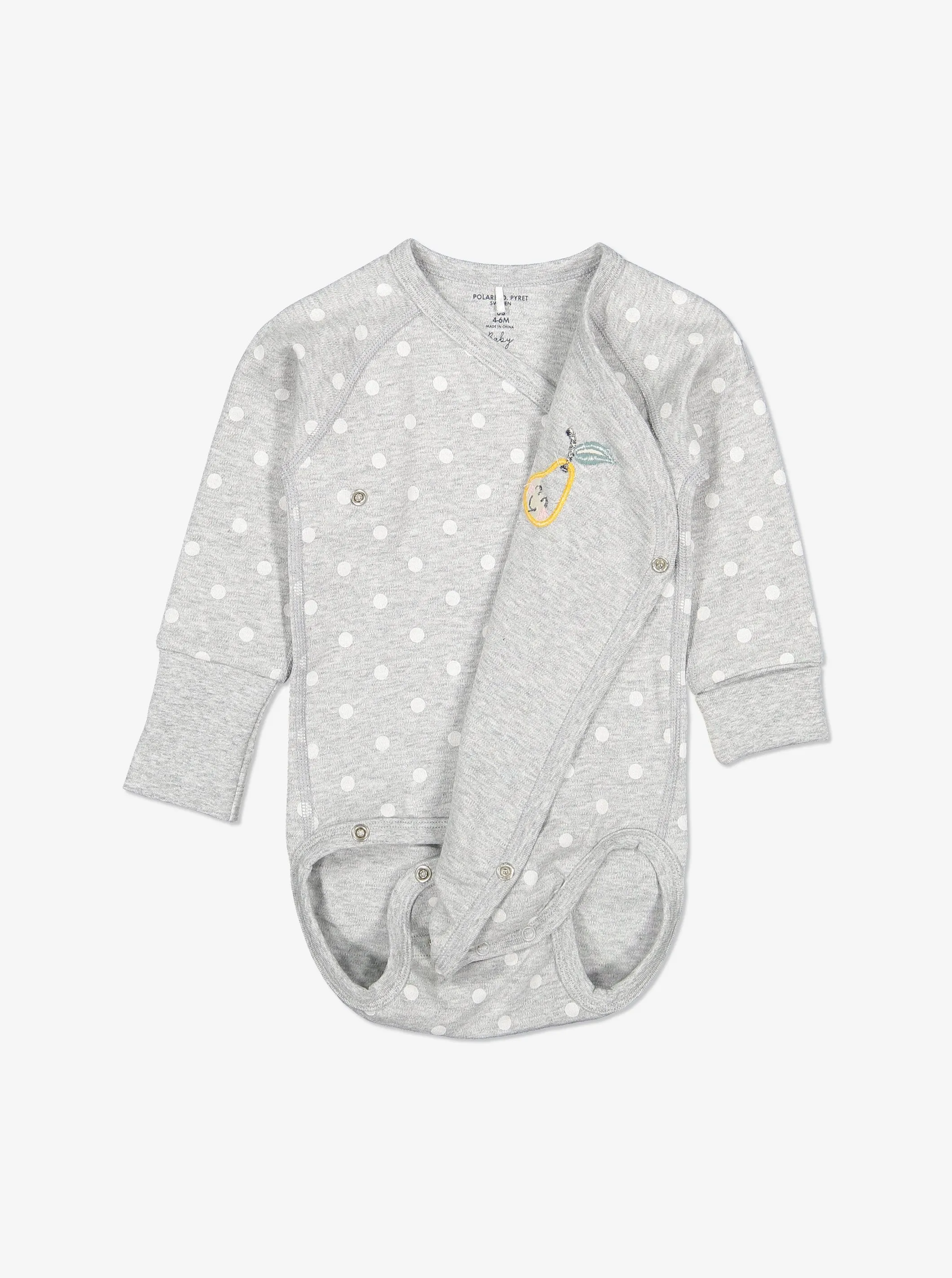 Embroidered Pear Wrapround Babygrow