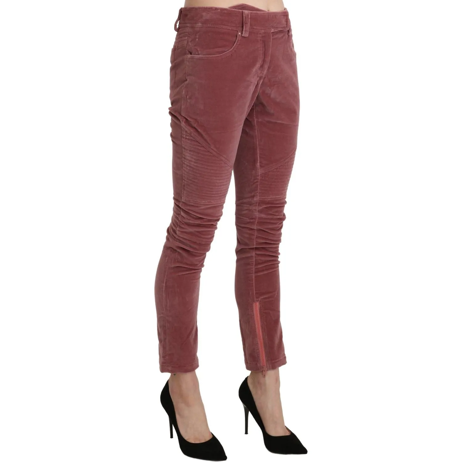 Ermanno Scervino Chic Red Mid Waist Skinny Trousers