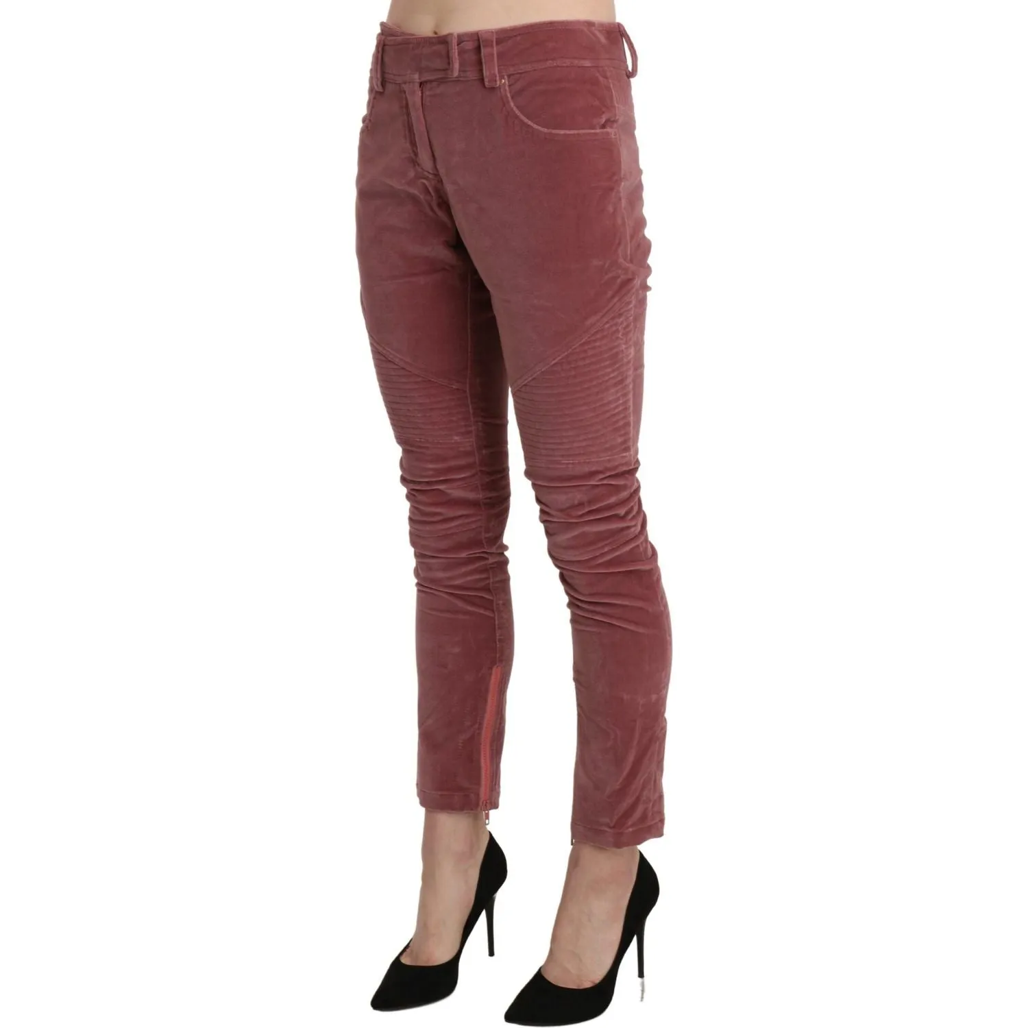 Ermanno Scervino Chic Red Mid Waist Skinny Trousers