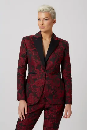 Ersilia Skinny Fit Red Floral Jacket