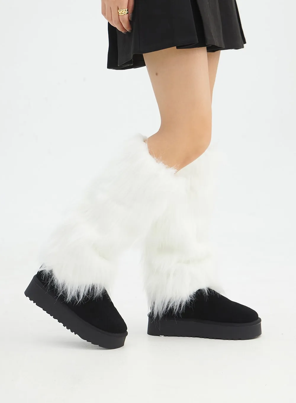 Faux Fur Leg Warmers IN316