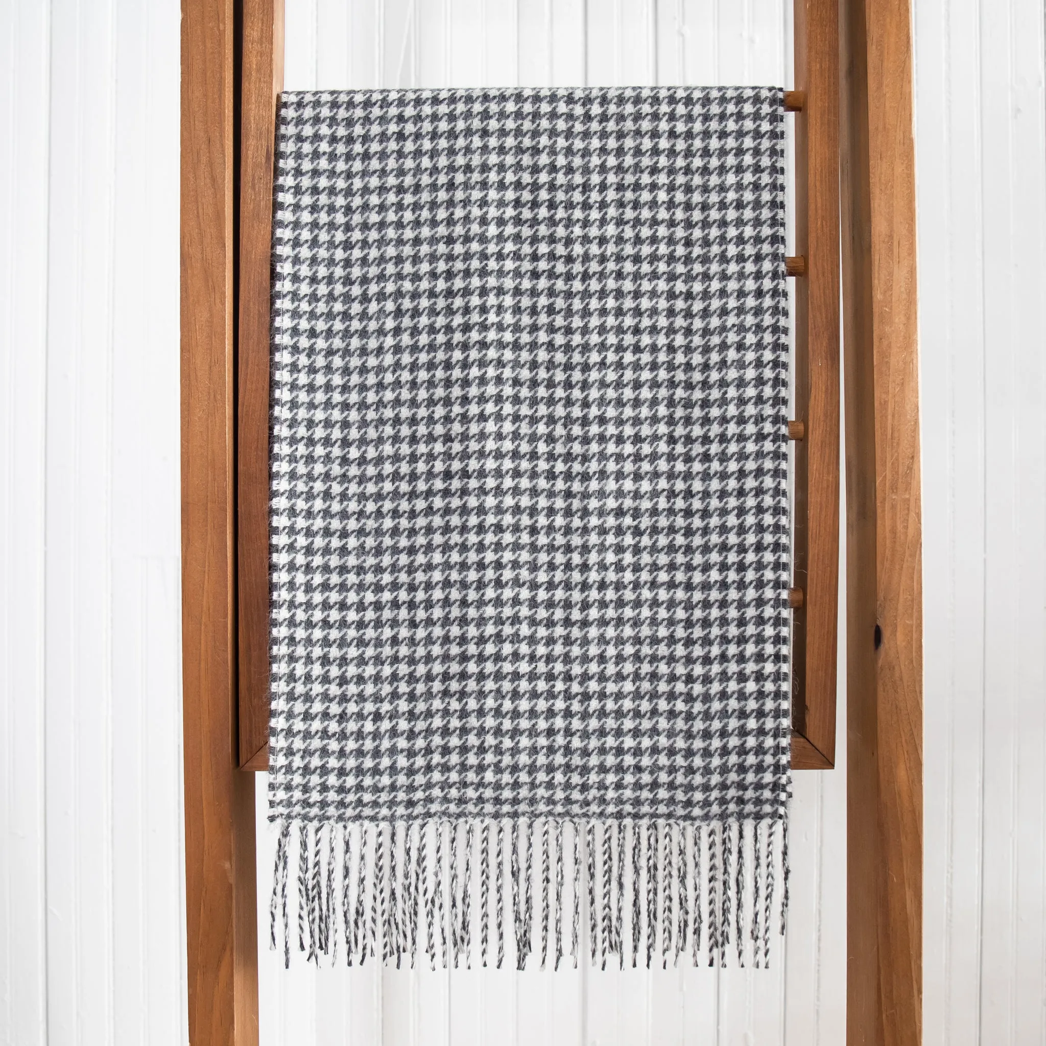 Fluff Houndstooth Baby Alpaca Scarf