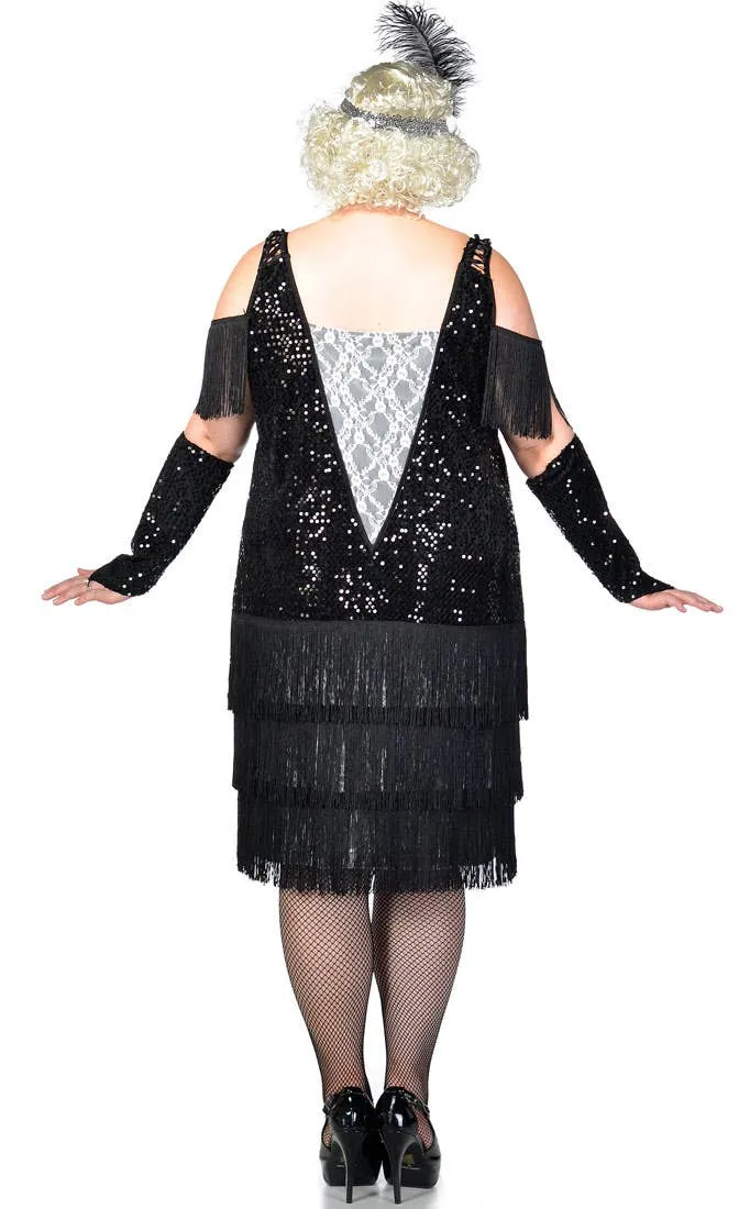 Gatsby Girl Deluxe Plus Size Sequin 1920s Flapper Dress Costume