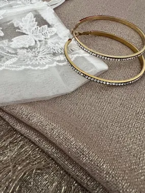 🧚🏻‍♀️Gift Pack - Metallic Shawl Champagne and Hoop Earrings