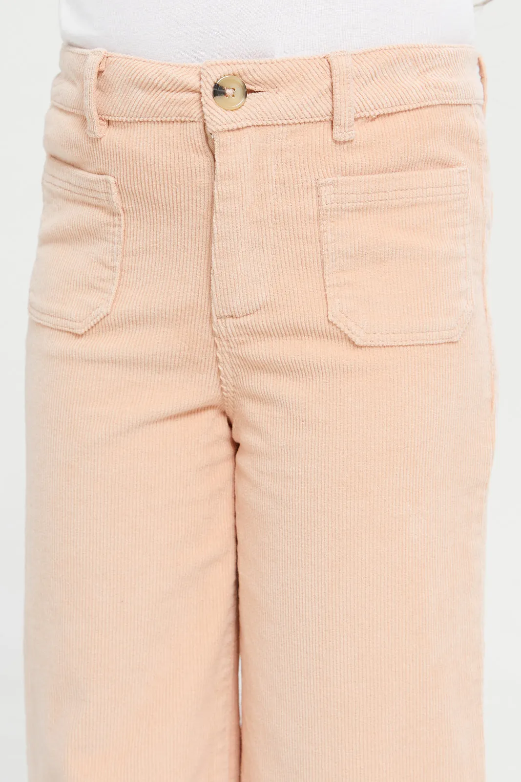 Girls Apricot Wide Leg Trousers