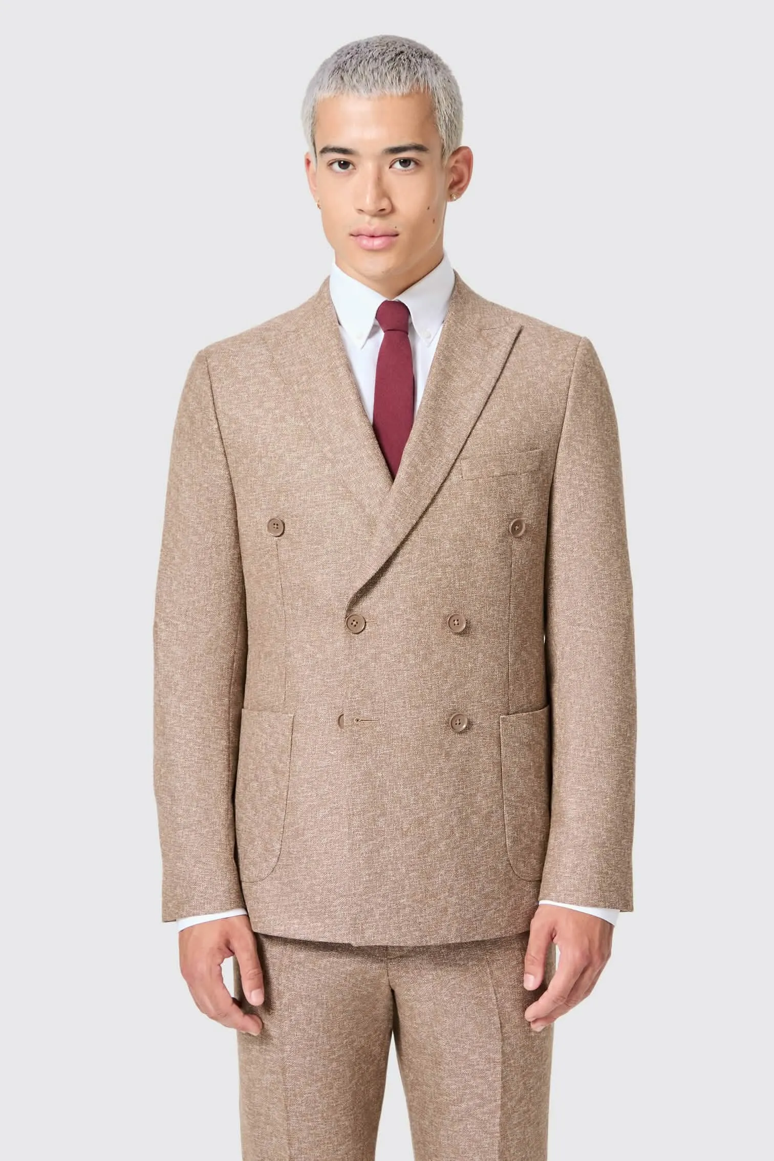 Goddard Slim Fit Brown Double Breasted Suit