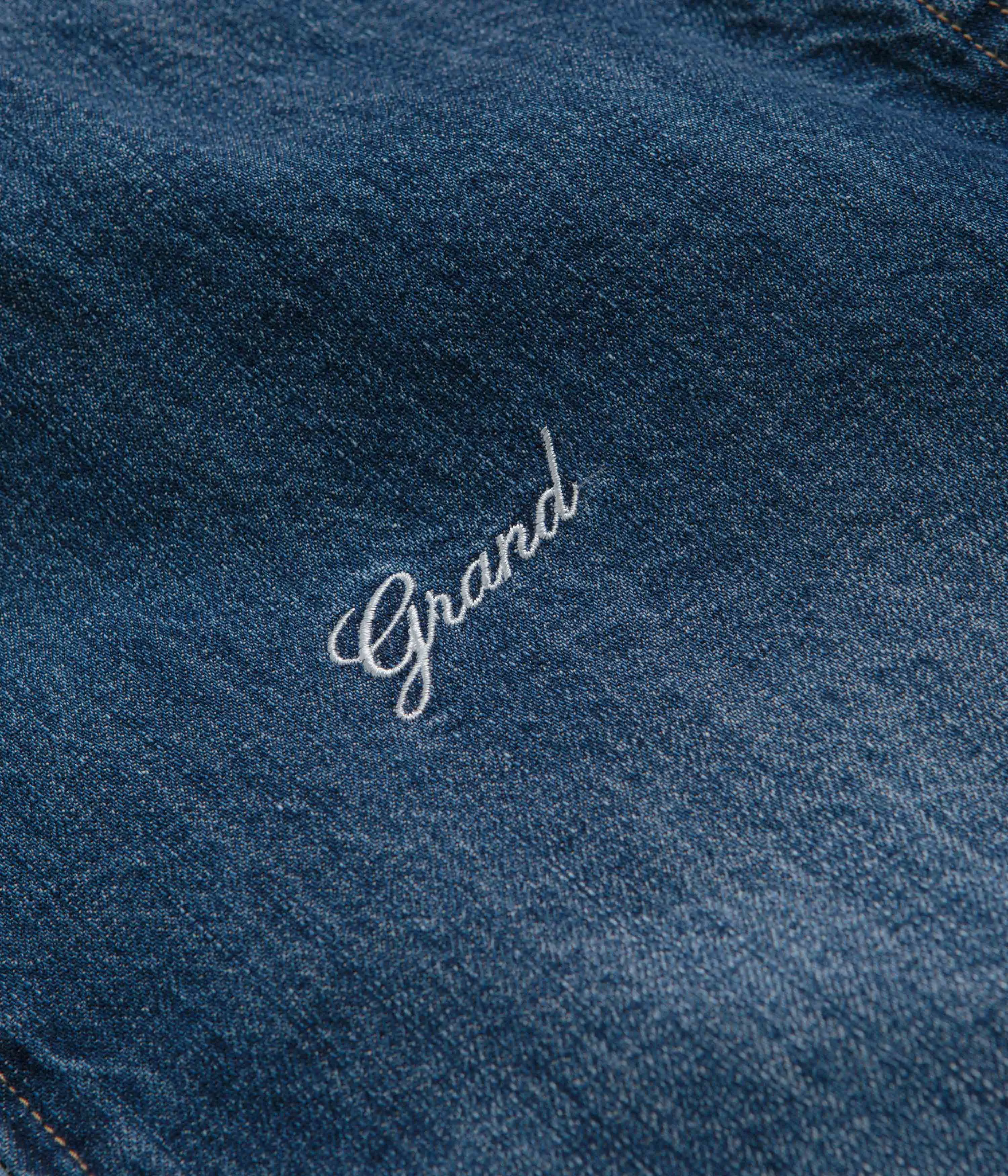 Grand Collection Denim Sherpa Track Jacket - Blue