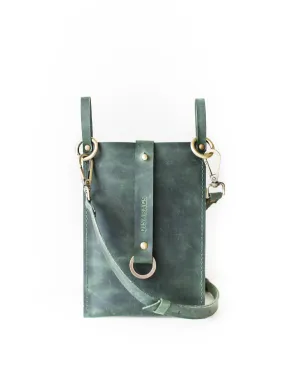 Green Leather Phone Bag