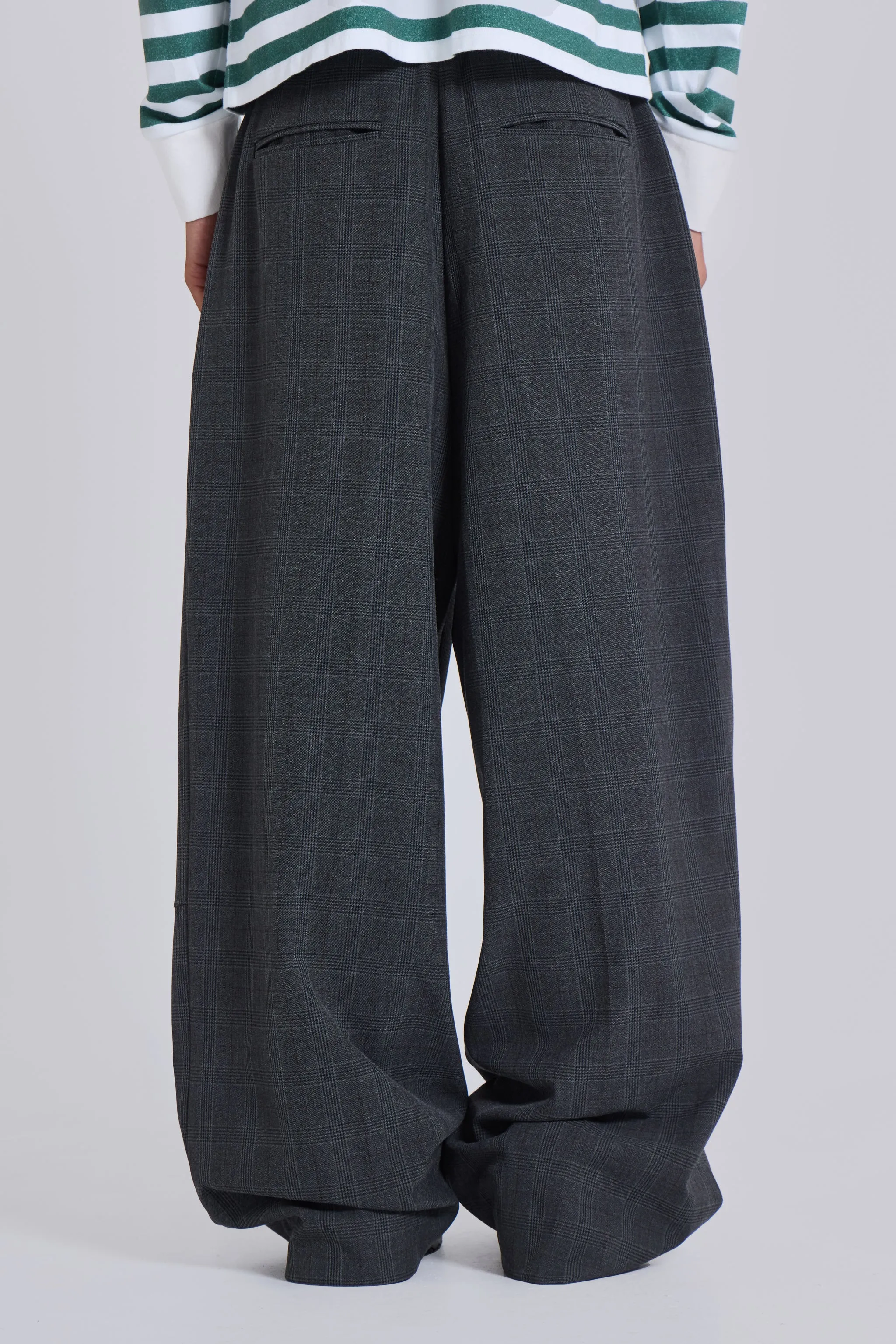 Grey Check Goliath Suit Trousers