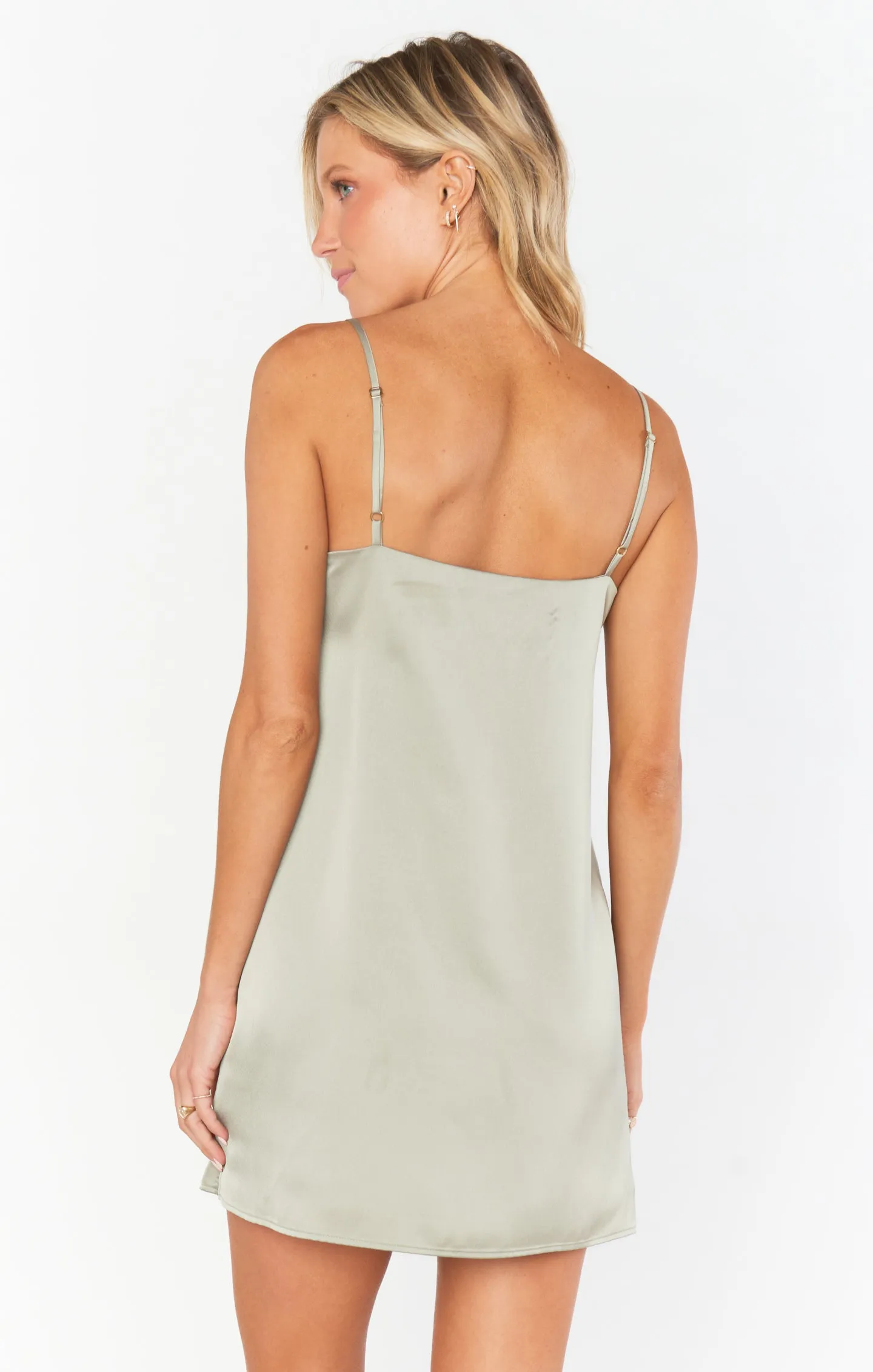 Happily Ever Top Slip ~ Moss Green Luxe Satin