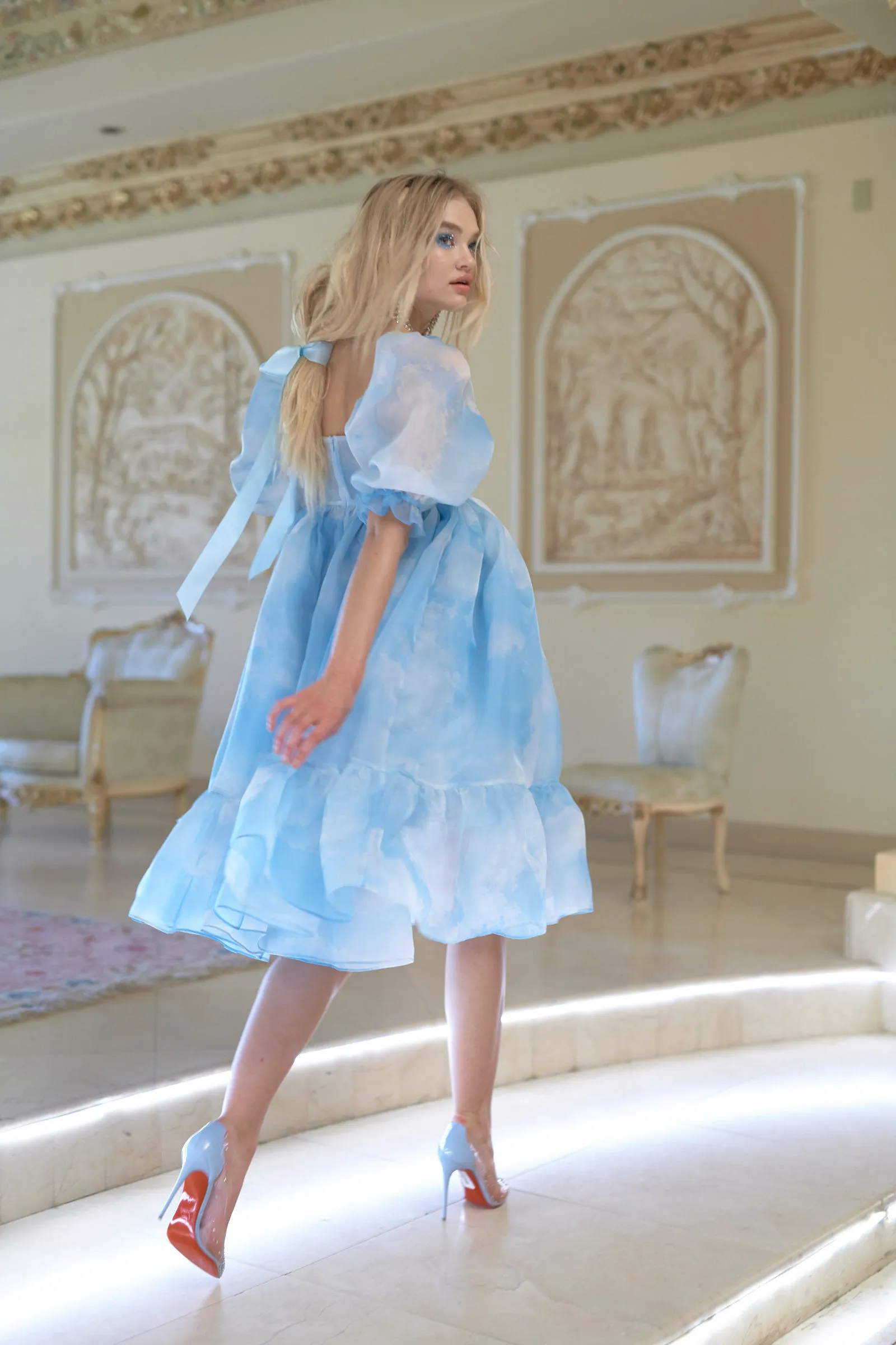 Head in the Clouds French Puff Dress