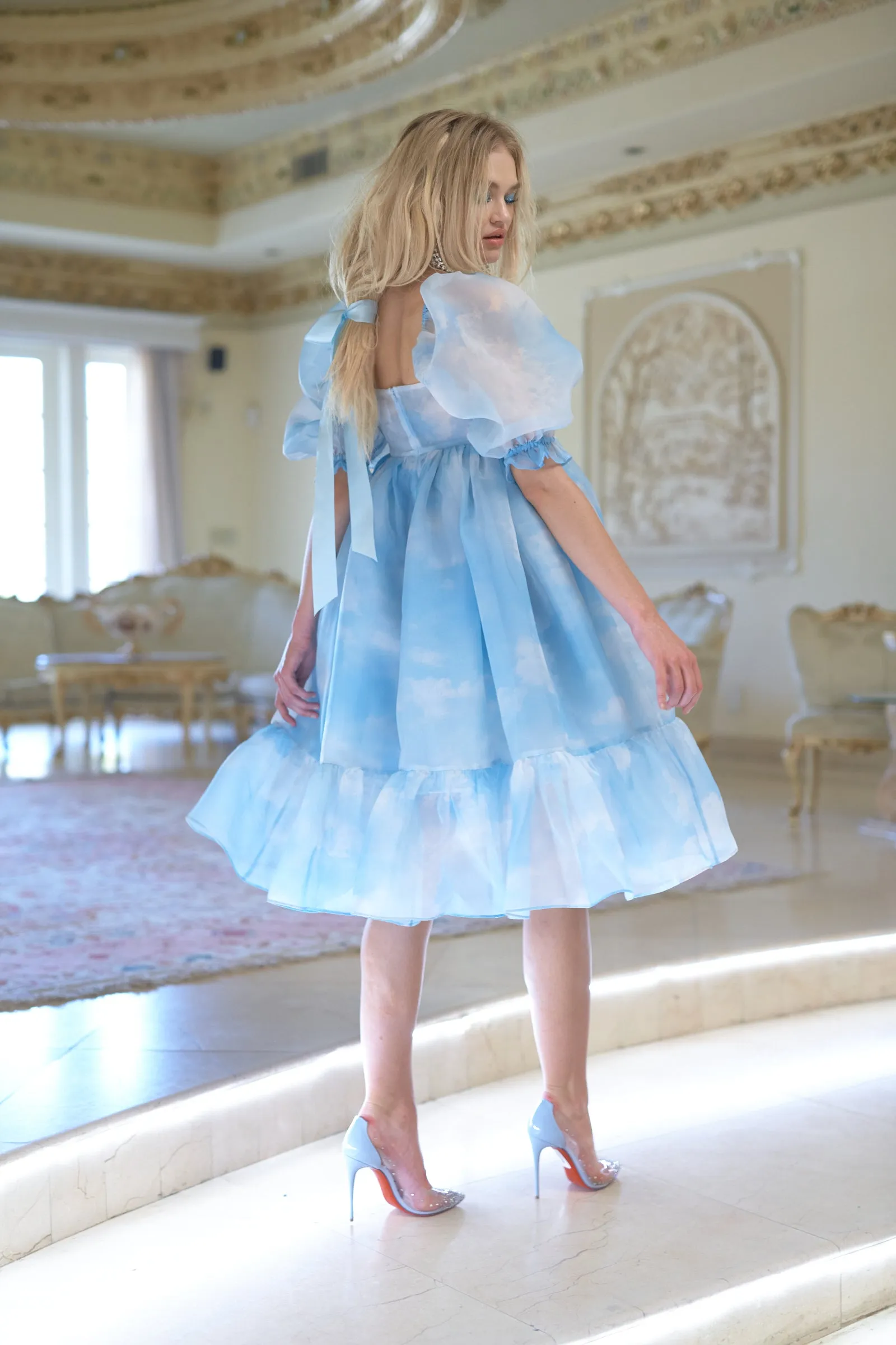 Head in the Clouds French Puff Dress