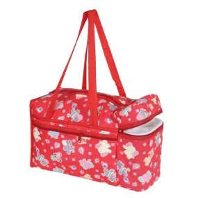 Heart Home Baby Bag | Parachute Baby Bottle Cooler Bag | Baby Bottle Bag | Baby Bottle Bag with 2 Bottle Warmers | Baby Cloth Bag | Cartoon Bottle Bag | Red