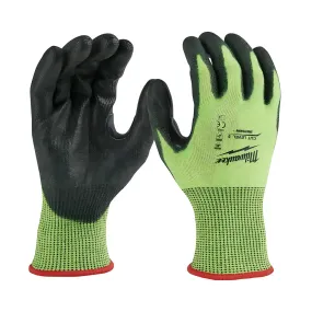 High Visibility Cut Level 5 Polyurethane Dipped Gloves - L