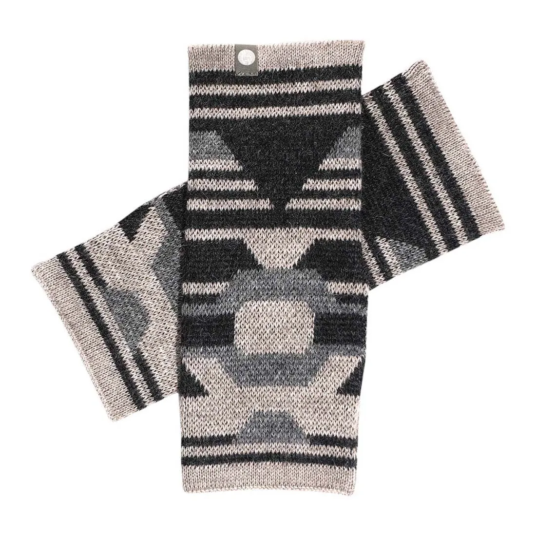 Incan Monochrome Baby Alpaca Wool Fingerless Gloves