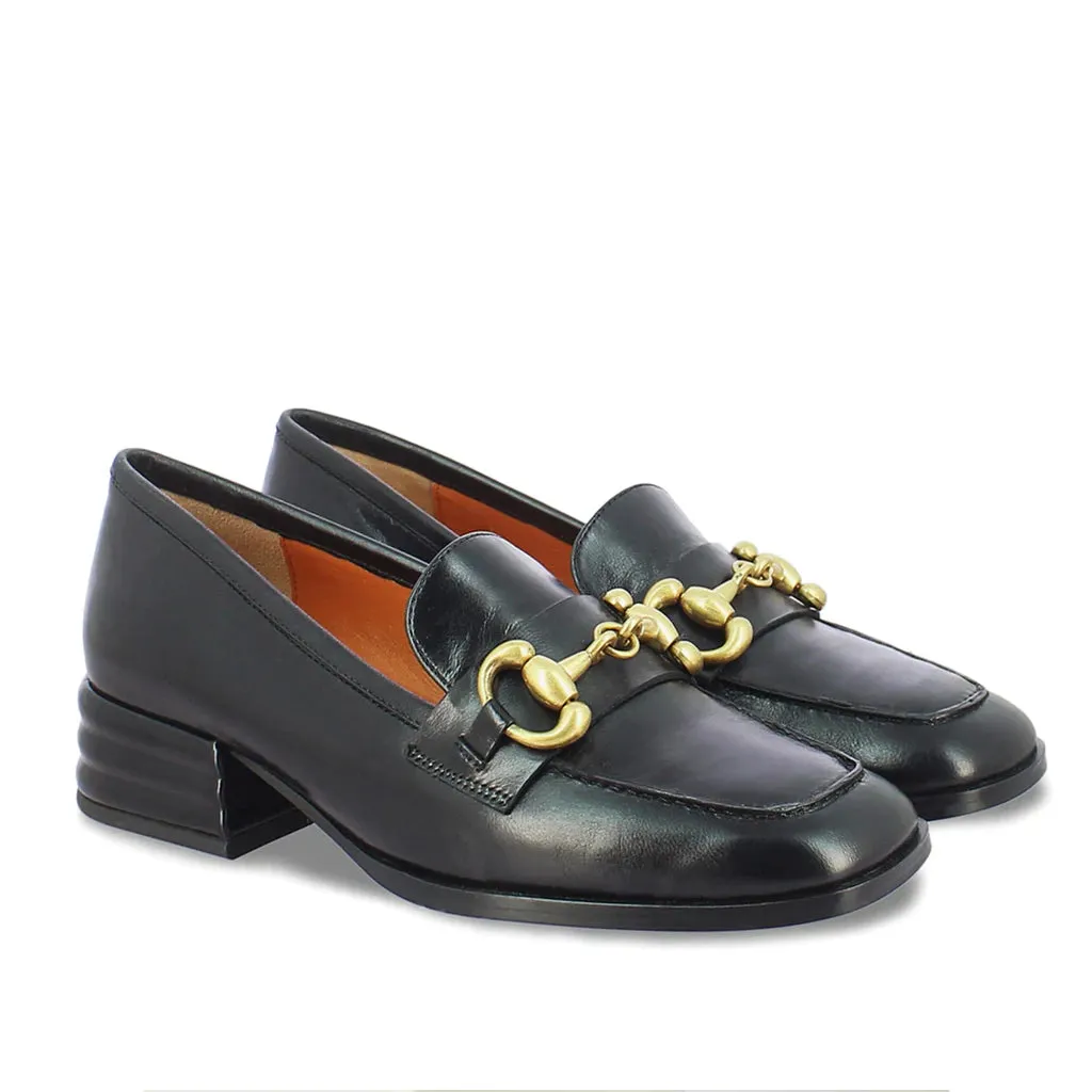 Jenny Leather Black Handcrafted Shoes