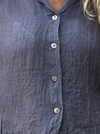 Jiva Fitted Shirt- Gauze Linen - New Blue