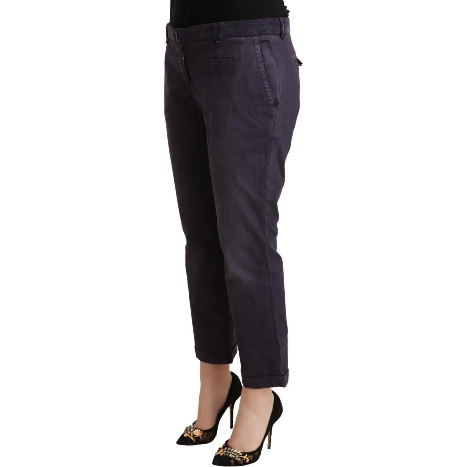 Jucca Chic Low Waist Cropped Pants in Black