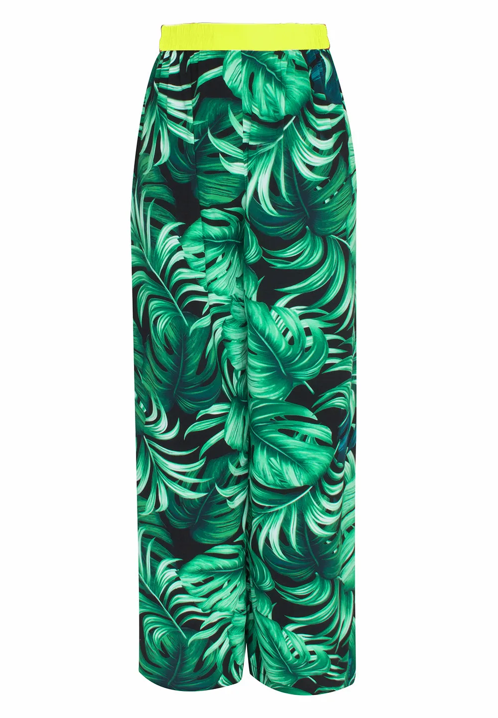 Jungle - Monstera Black / Green Pants (Neon Yellow)