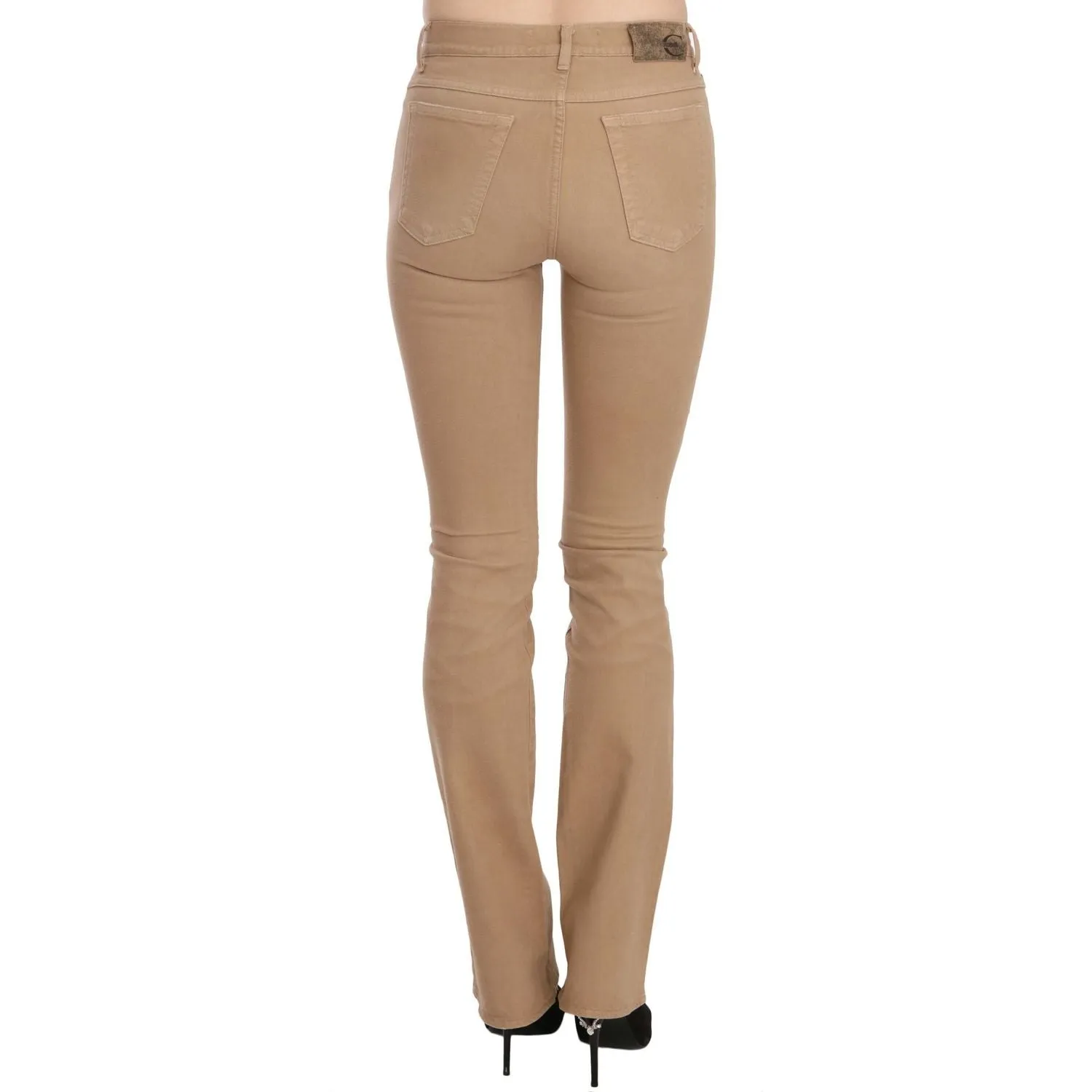 Just Cavalli Chic Brown Mid Waist Skinny Trousers