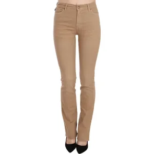 Just Cavalli Chic Brown Mid Waist Skinny Trousers