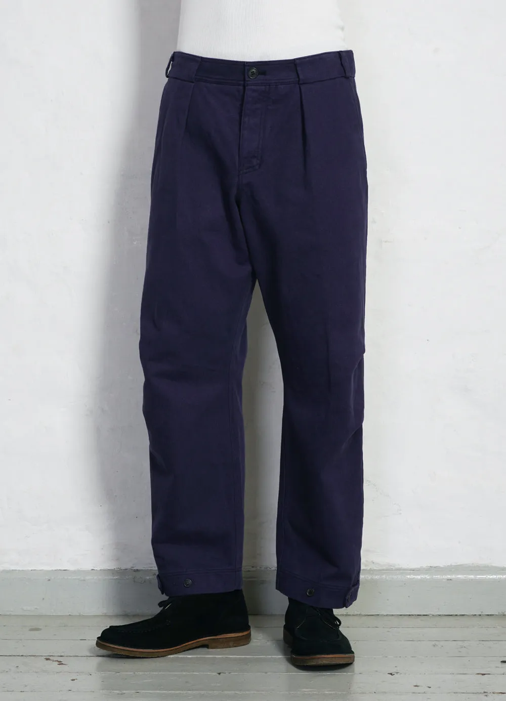 KARLO | Wide Cut Utility Trousers | French Blue