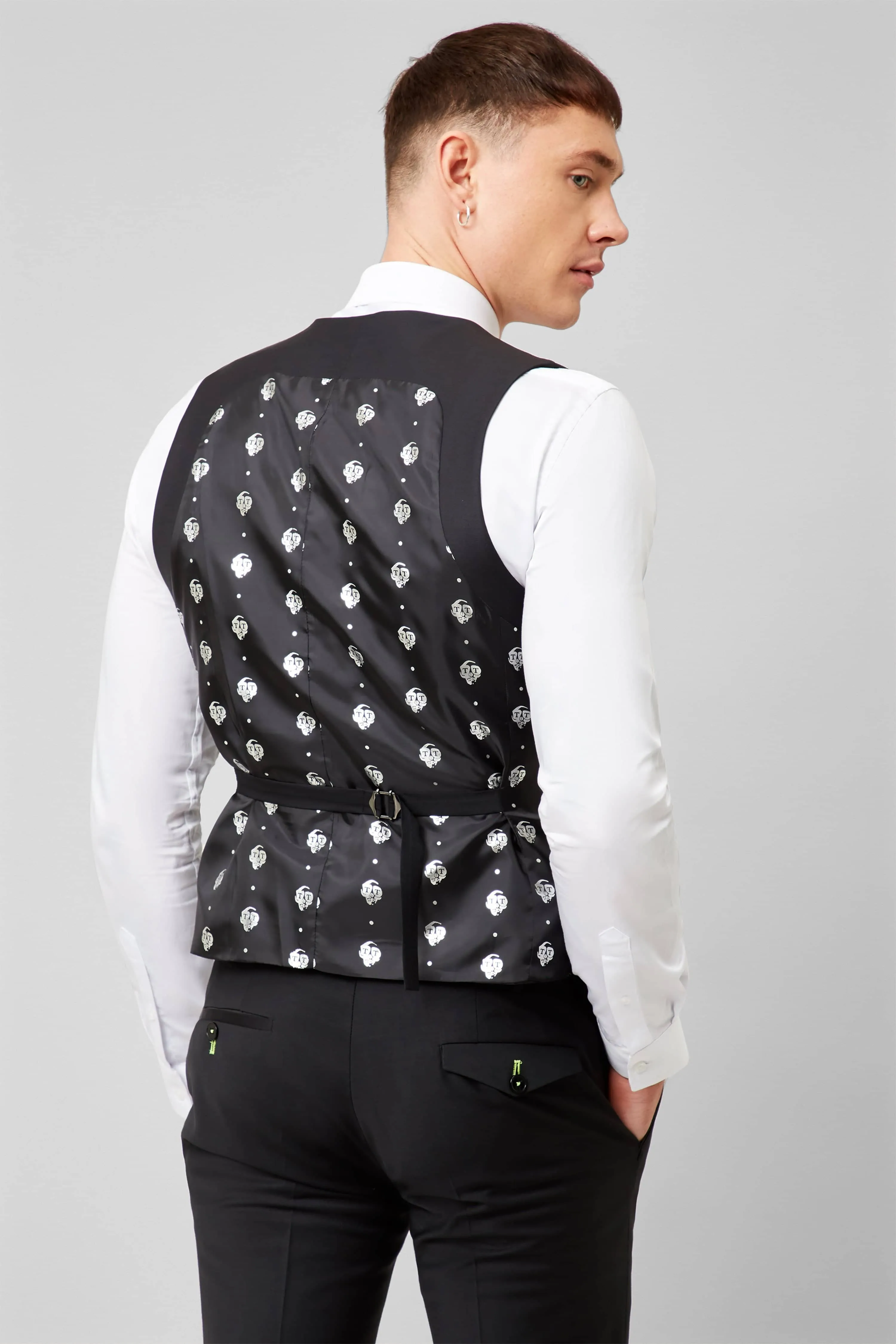 Kingdon Skinny Fit Black Dinner Waistcoat