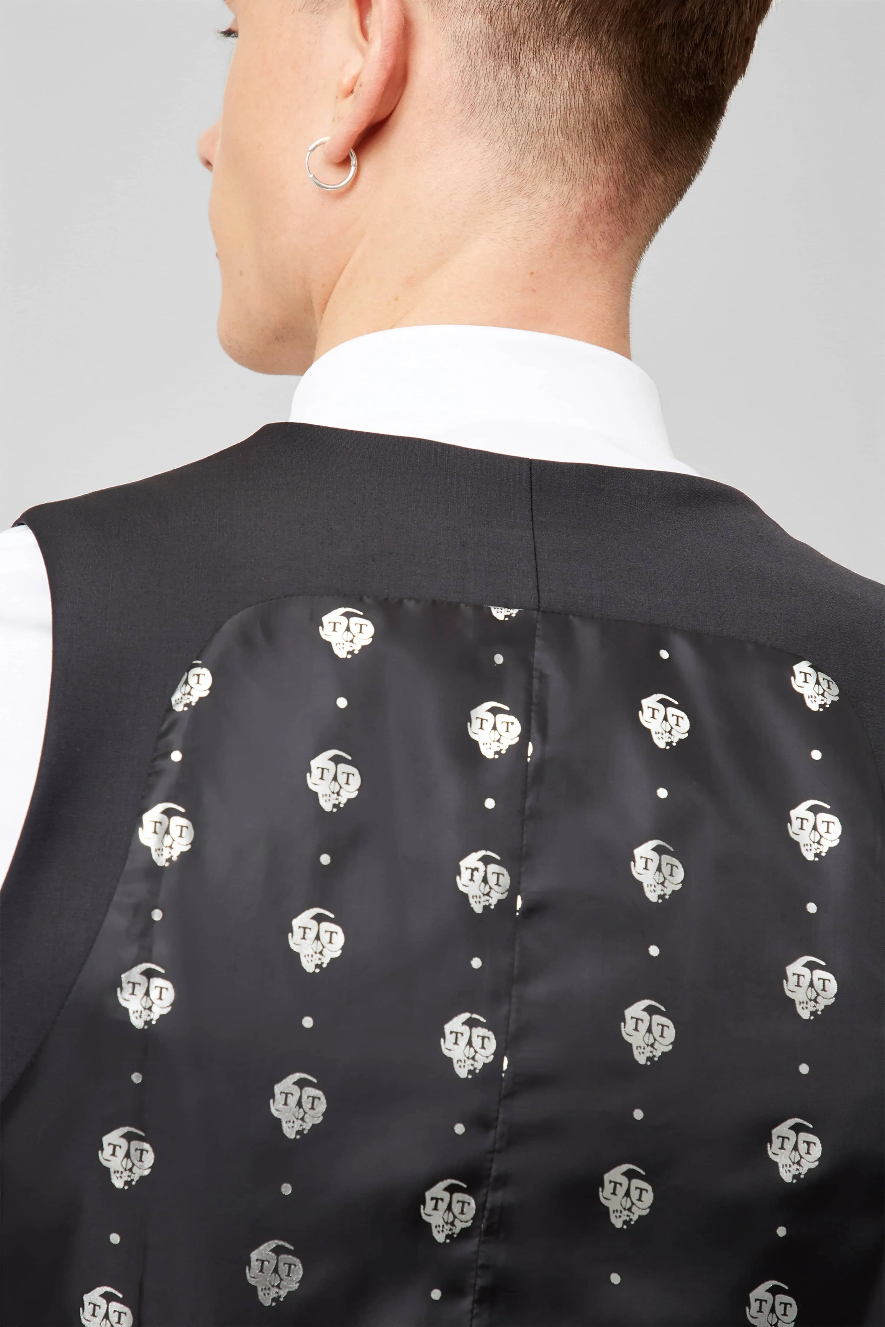 Kingdon Skinny Fit Black Dinner Waistcoat