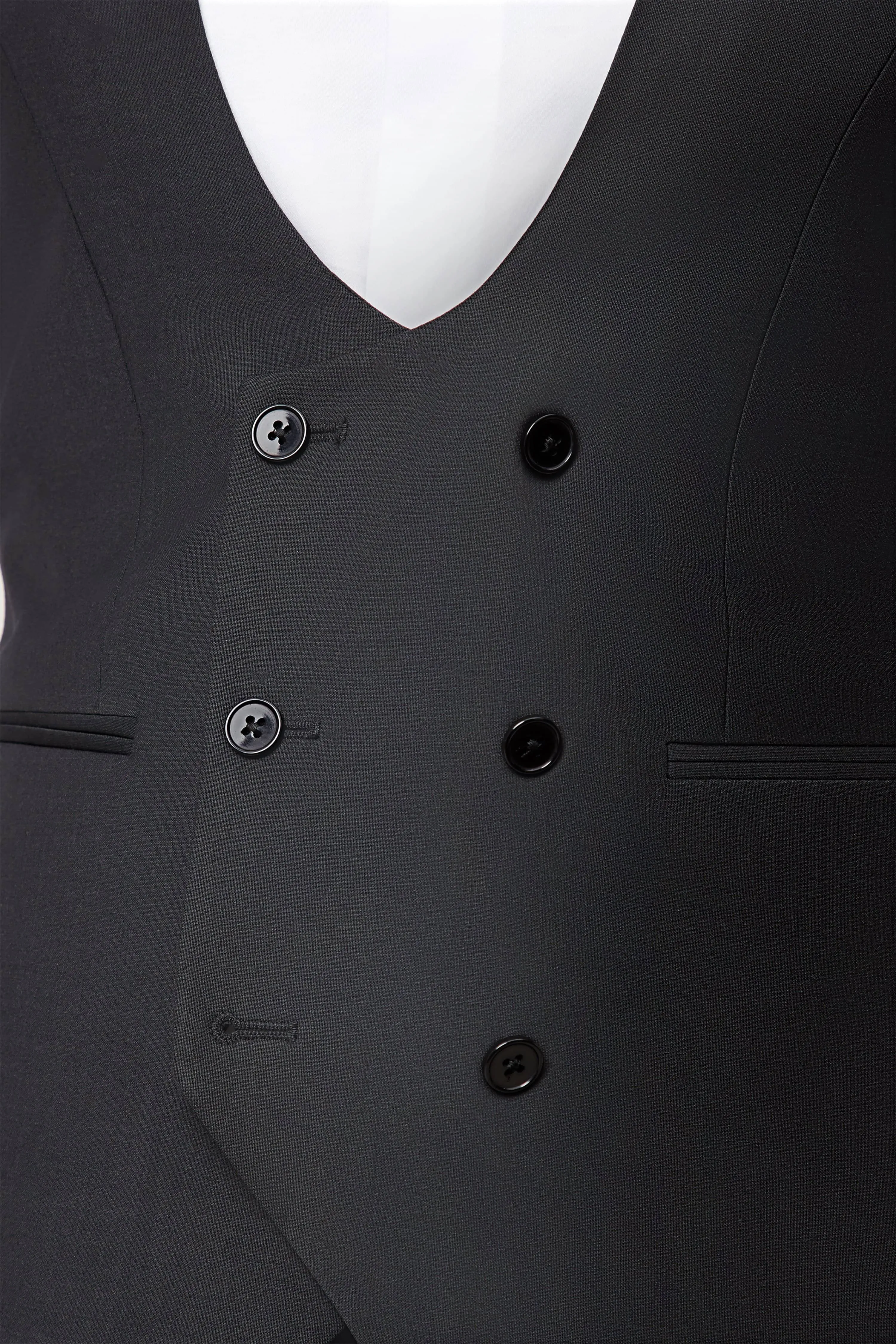 Kingdon Skinny Fit Black Dinner Waistcoat