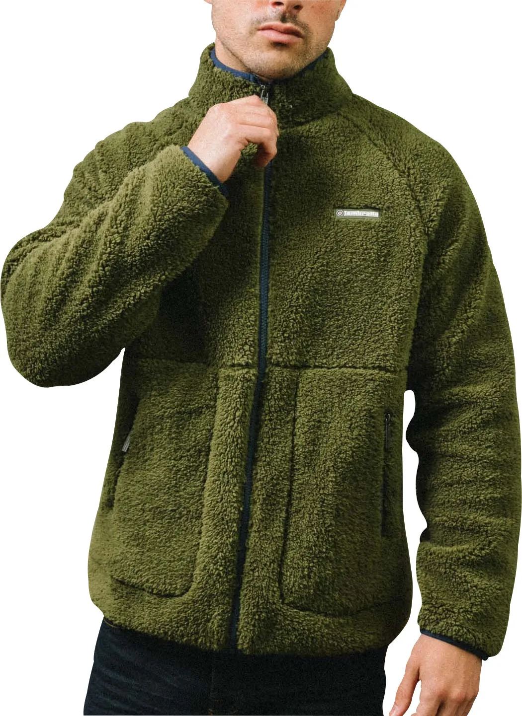 Lambretta Sherpa Mens Fleece Jacket - Green