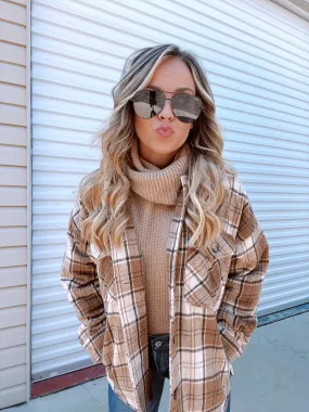 Laramie Plaid Shacket - Tan