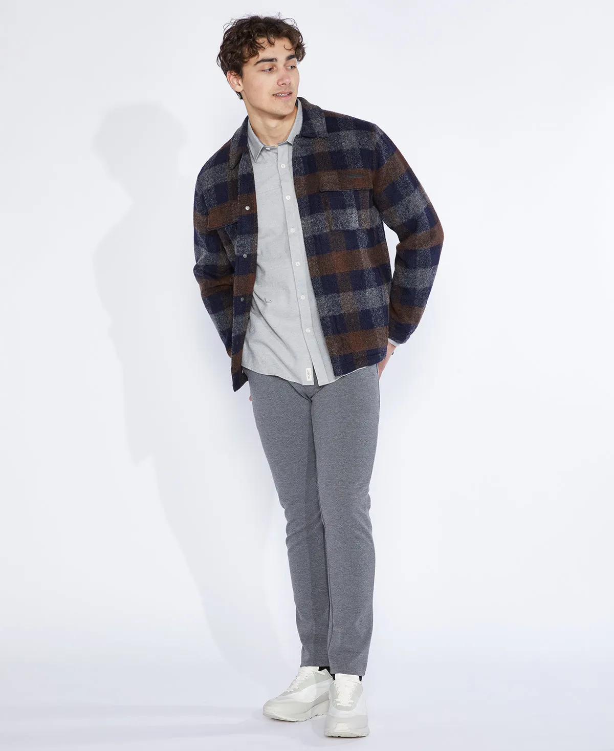 Levi Angled Seam Shirt Jacket (Navy)