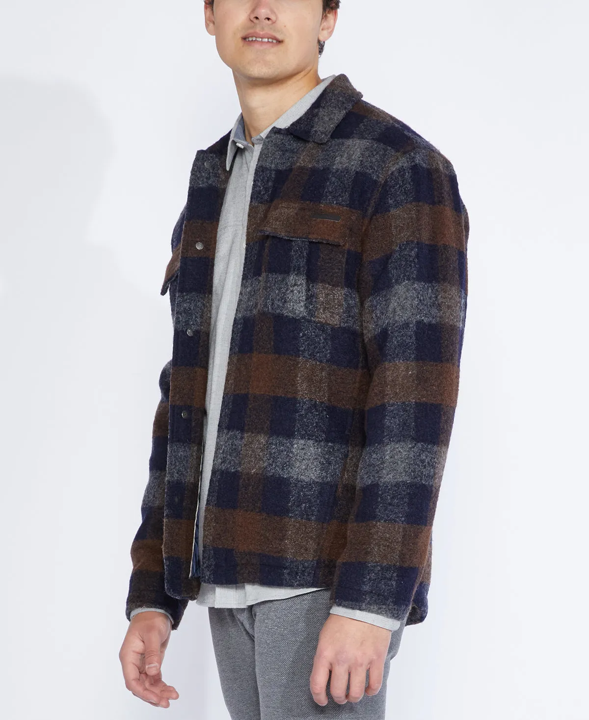 Levi Angled Seam Shirt Jacket (Navy)