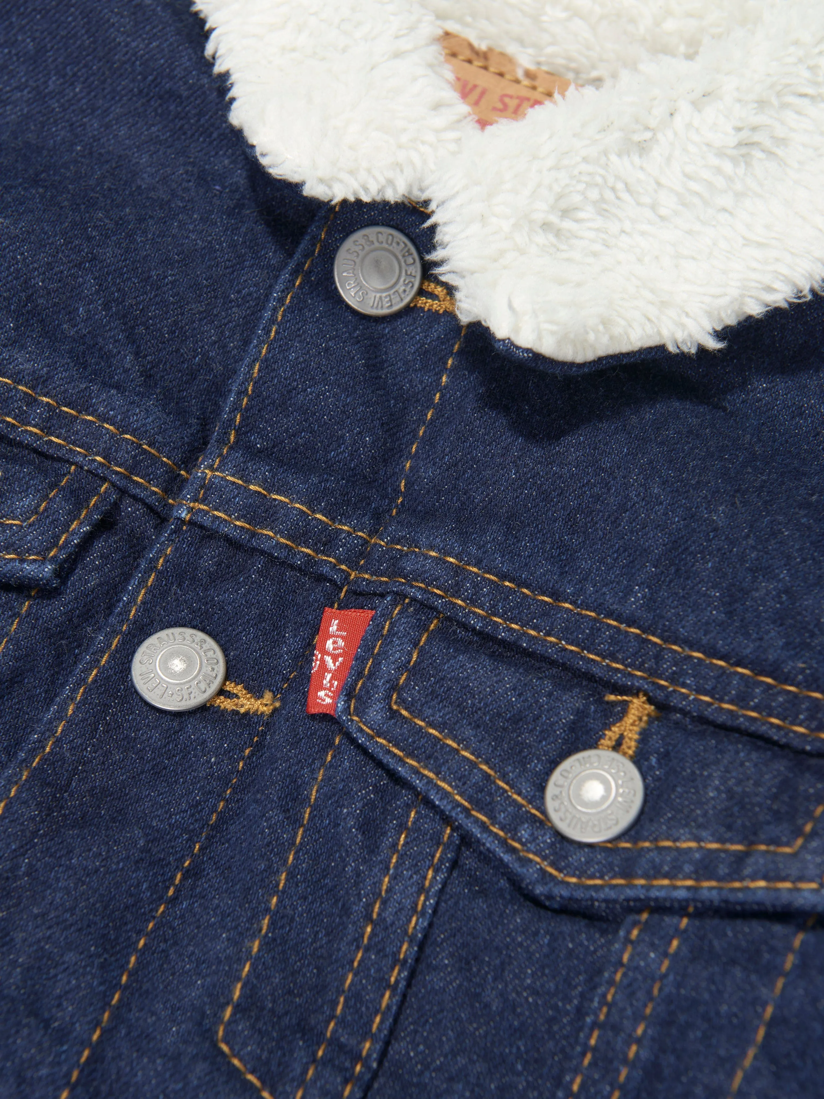 Levi's Kids Sherpa Trucker Jacket in Blue