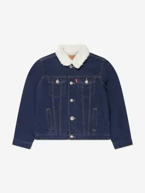 Levi's Kids Sherpa Trucker Jacket in Blue