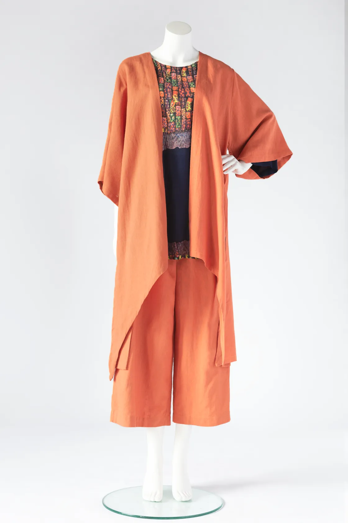 Long Kimono Jacket in Papaya Roma