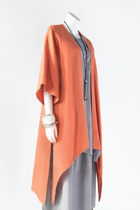 Long Kimono Jacket in Papaya Roma