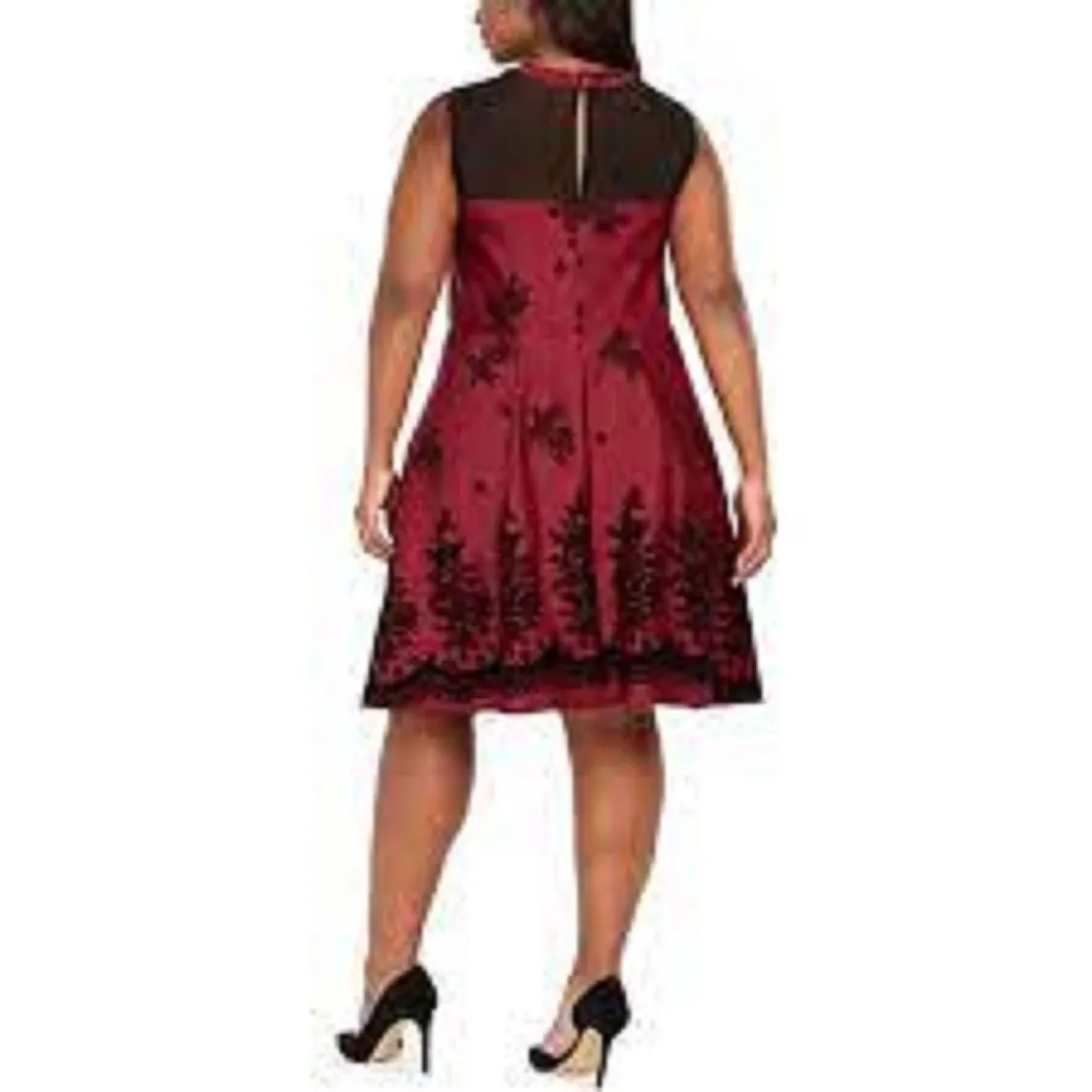 Love Squared Women's Trendy Plus Size Flocked-Velvet Fit & Flare Dress Purple Size 2X