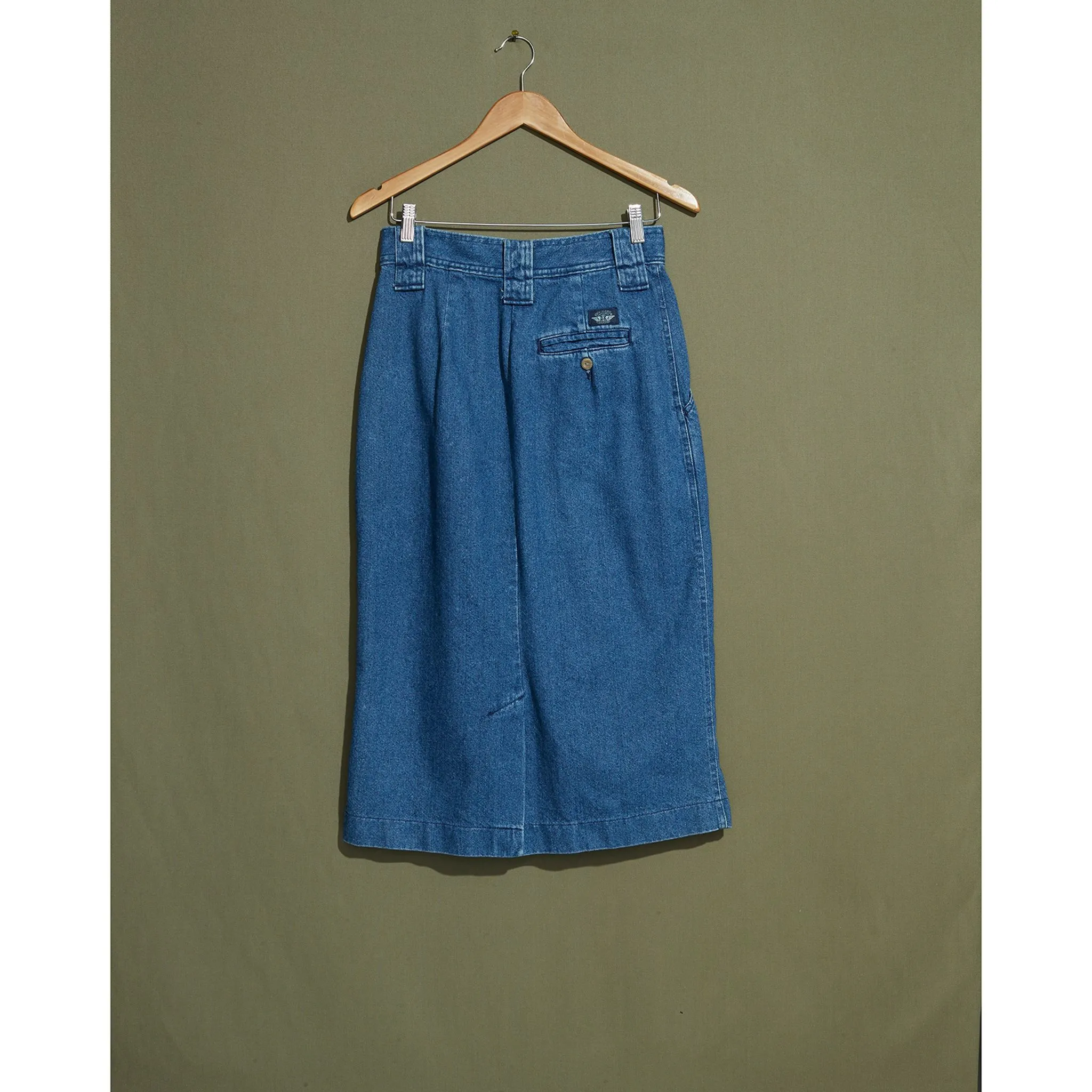 Made in USA, Pleated Denim Skirt - 28 x 30